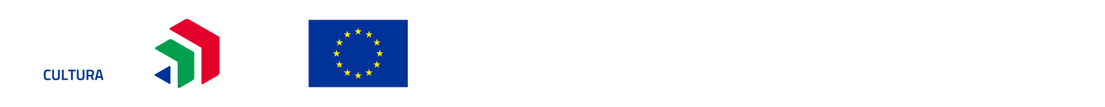 Loghi PN CULTURA 21-27, Cofinanziato dall'Unione europea, Repubblica Italiana, Ministero della Cultura